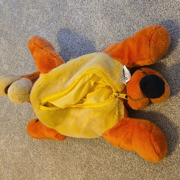 16" Vintage Disney Tigger Stuffed Animal With Zipper Tummy - Picture 3 of 3
